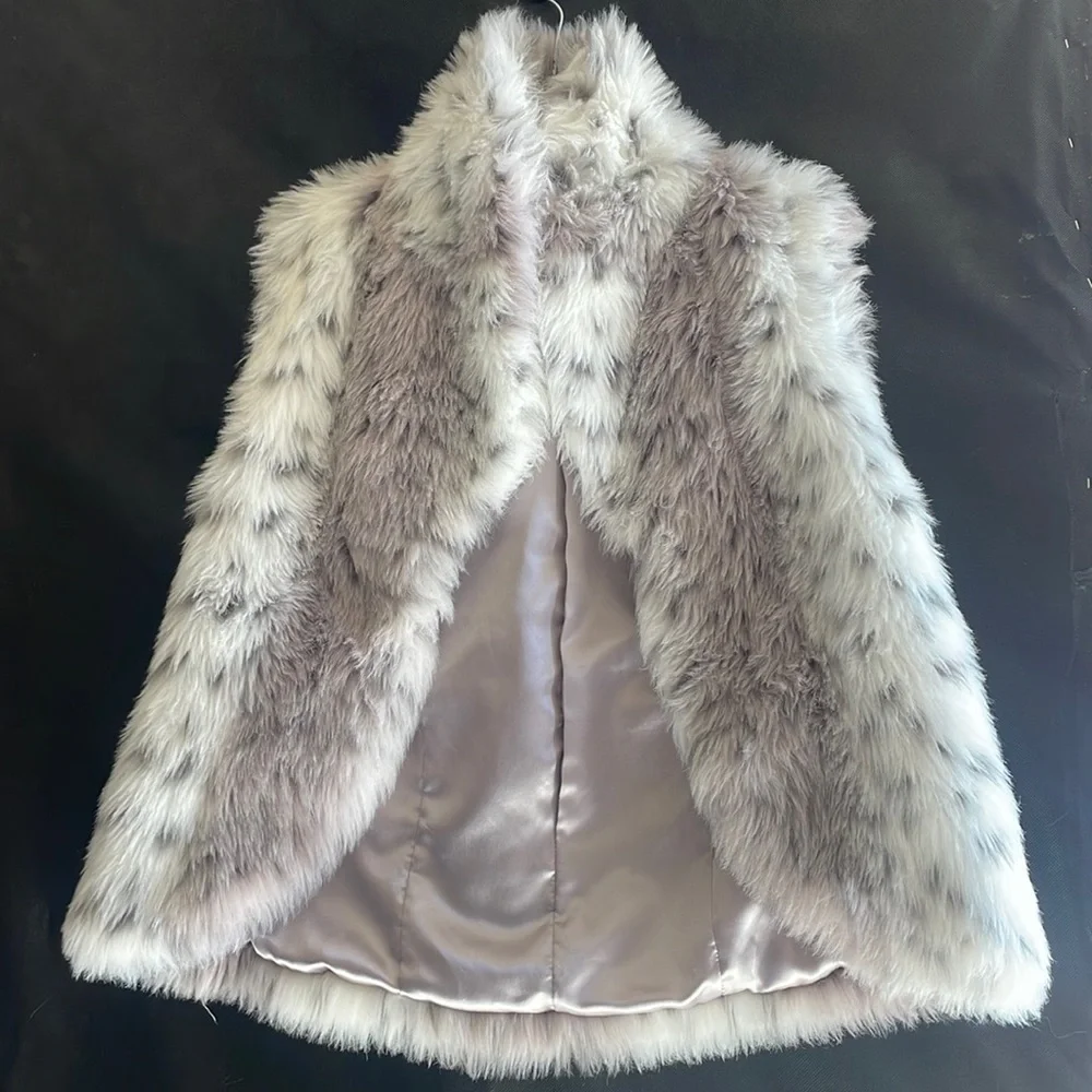 Vintage 90s Allen Schwartz Faux Fur Vest! Medium